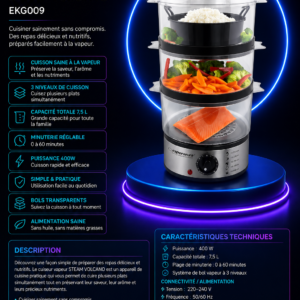 Cuiseur Vapeur Steam Volcano (EKG009)