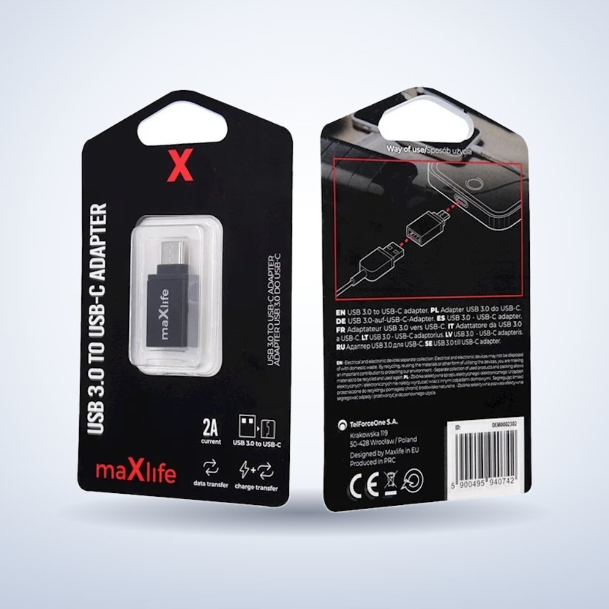 Adaptateur USB 3.0 vers USB-C – photo studio