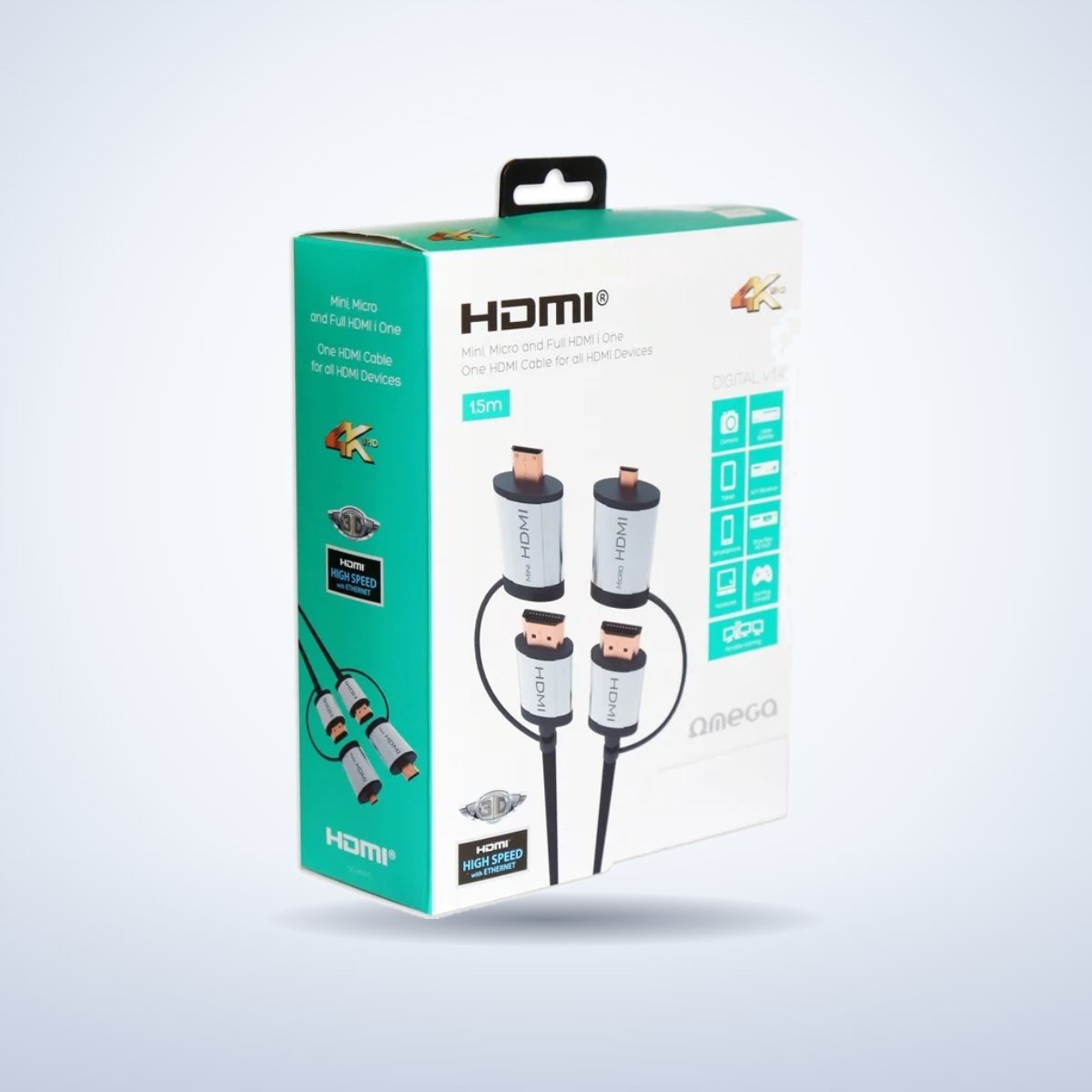 Câble HDMI avec adaptateurs mini et micro HDMI – photo studio