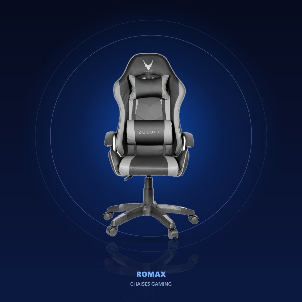 Chaise gaming – Gris et noir – ambiance