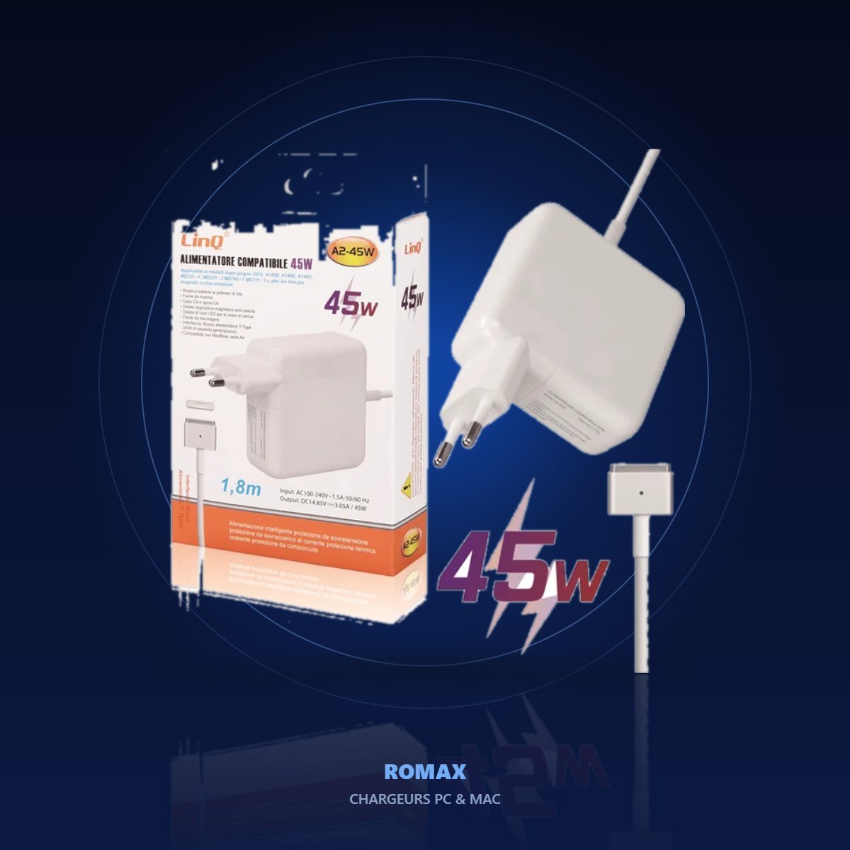 Chargeur compatible MacBook Air 45 W (MagSafe 2) – ambiance