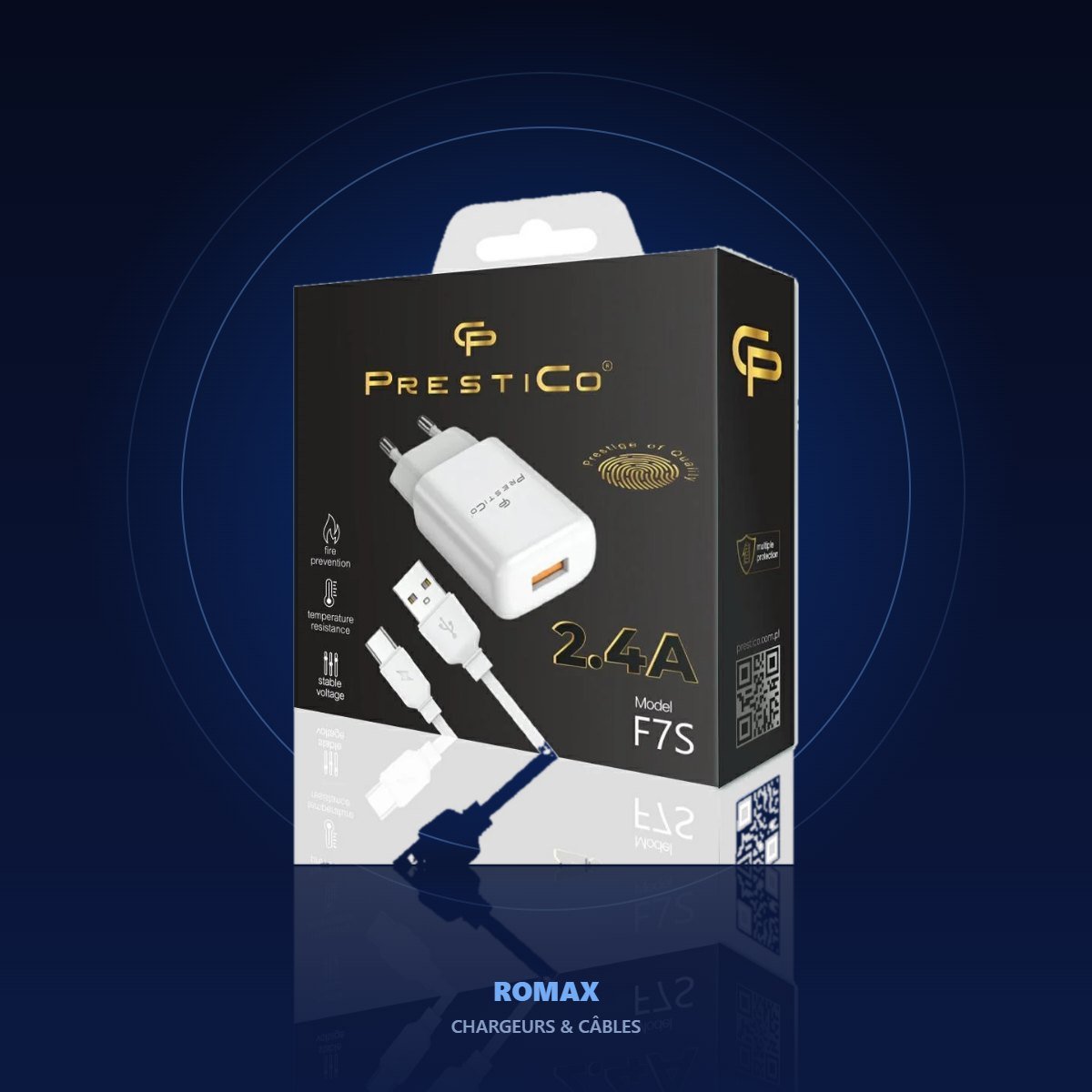 Chargeur secteur 2,4 A avec câble USB-C – ambiance