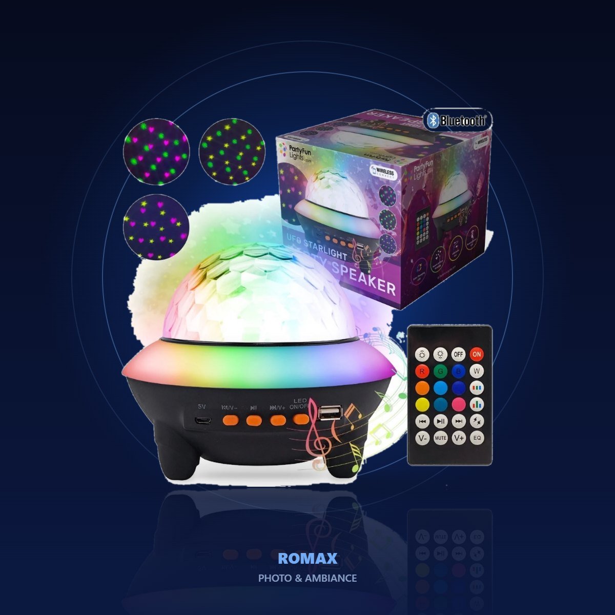 Enceinte Bluetooth avec effets lumineux – ambiance