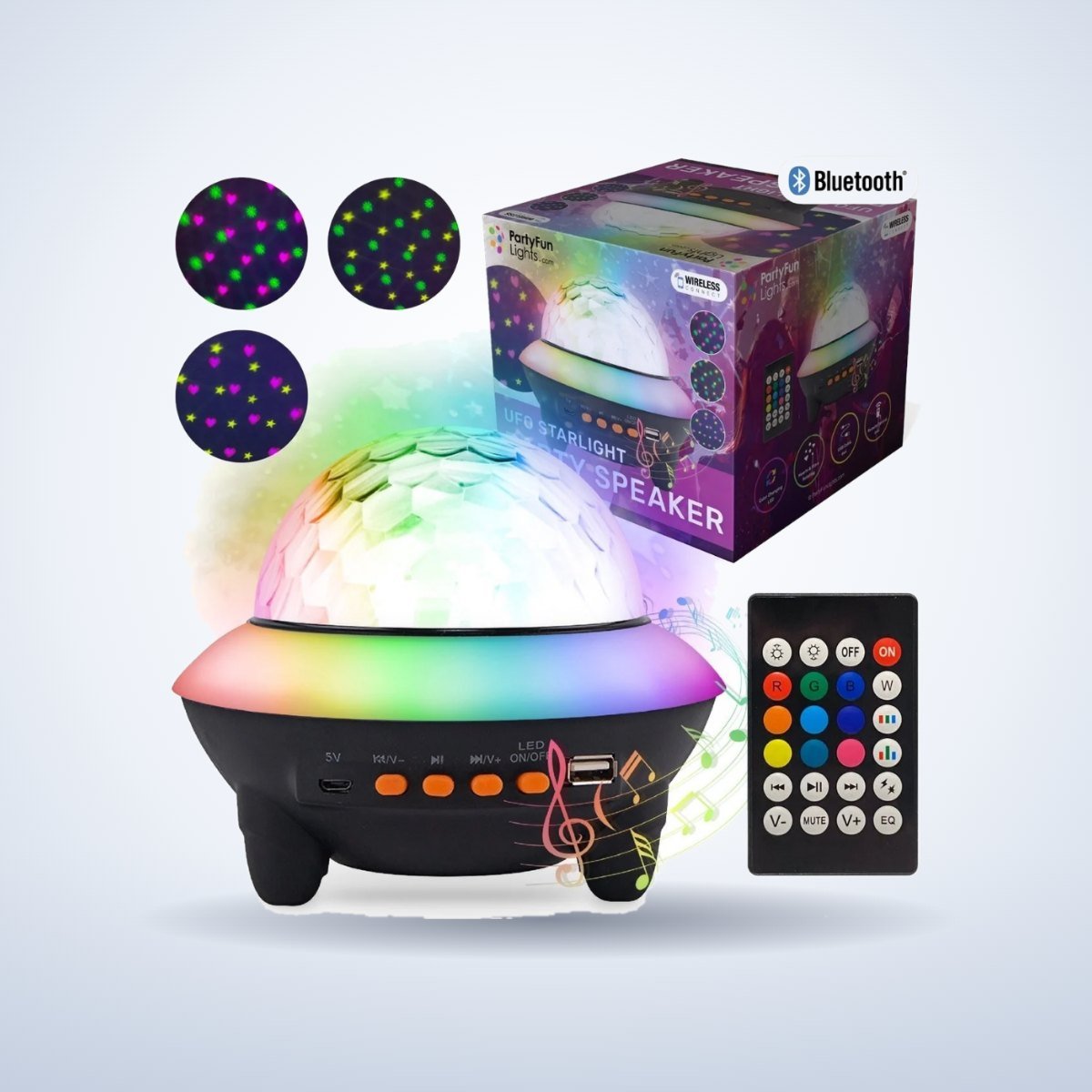 Enceinte Bluetooth avec effets lumineux – photo studio