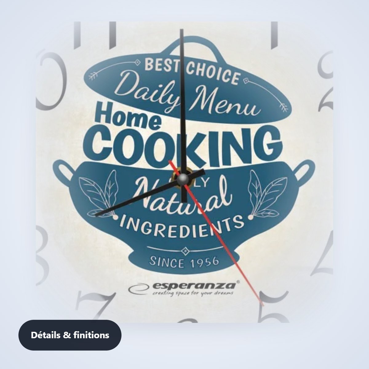 Horloge murale de cuisine – détail