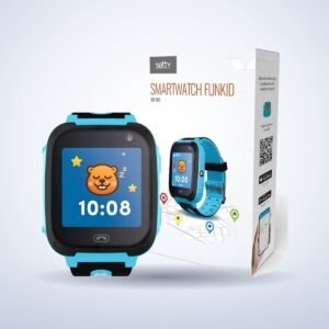 Montre connectée enfant avec localisation – Bleu – photo studio