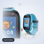 Montre connectée enfant avec localisation – Bleu – détail