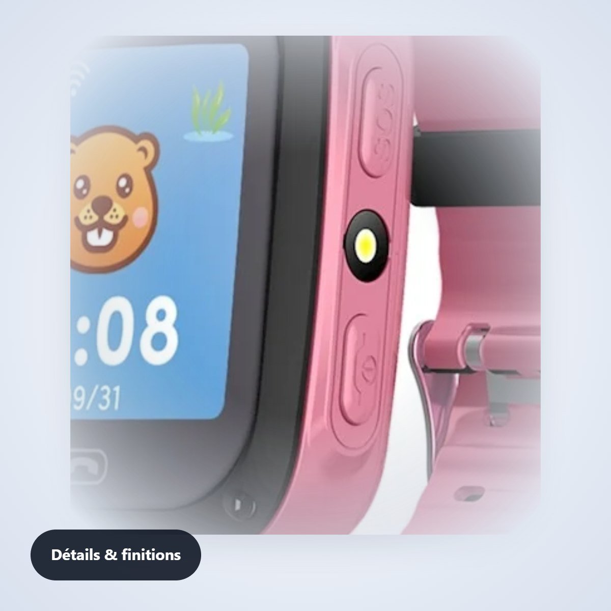 Montre connectée enfant avec localisation – Rose – détail