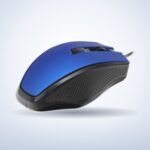 Souris filaire réglable 1600 DPI – Bleu – photo studio