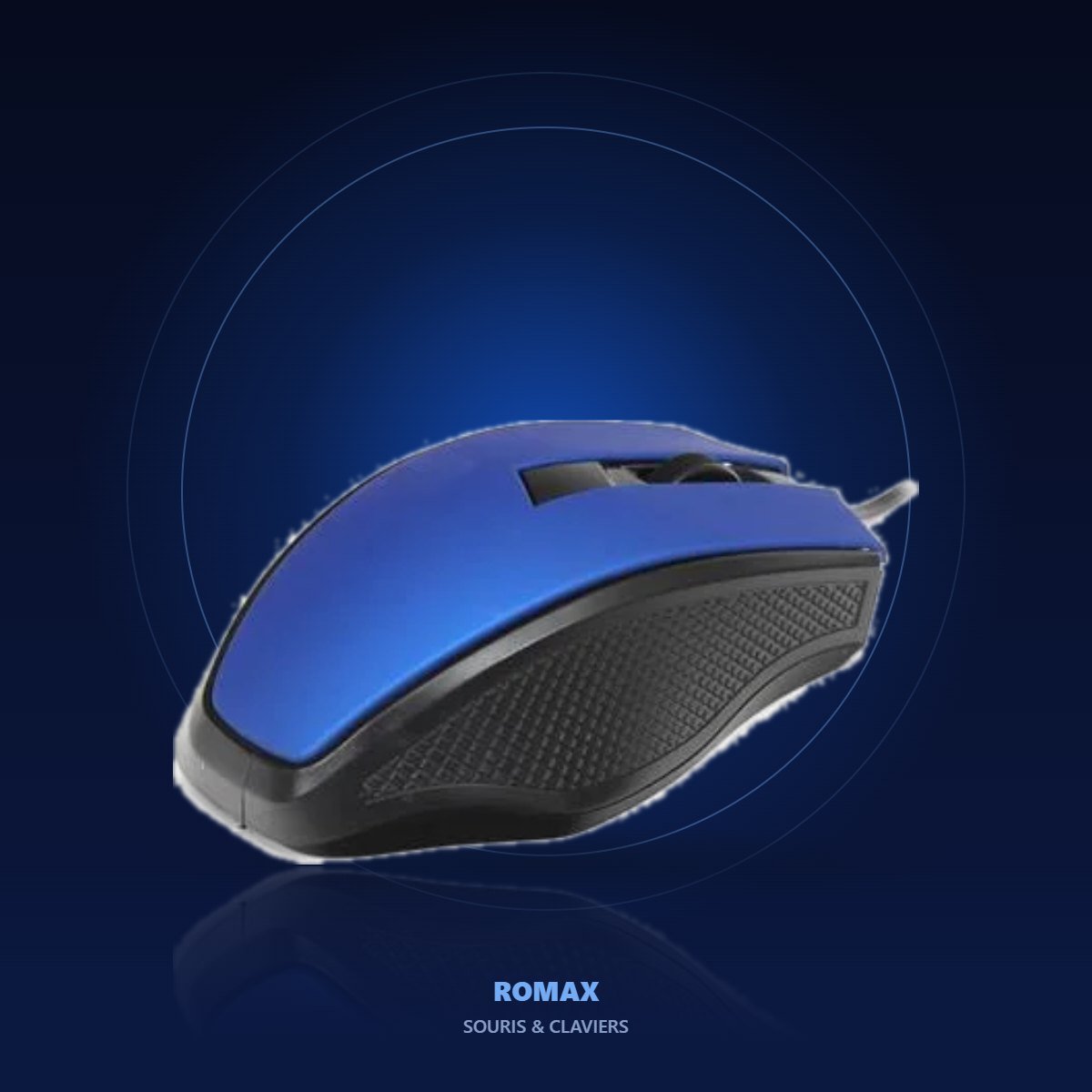 Souris filaire réglable 1600 DPI – Bleu – ambiance