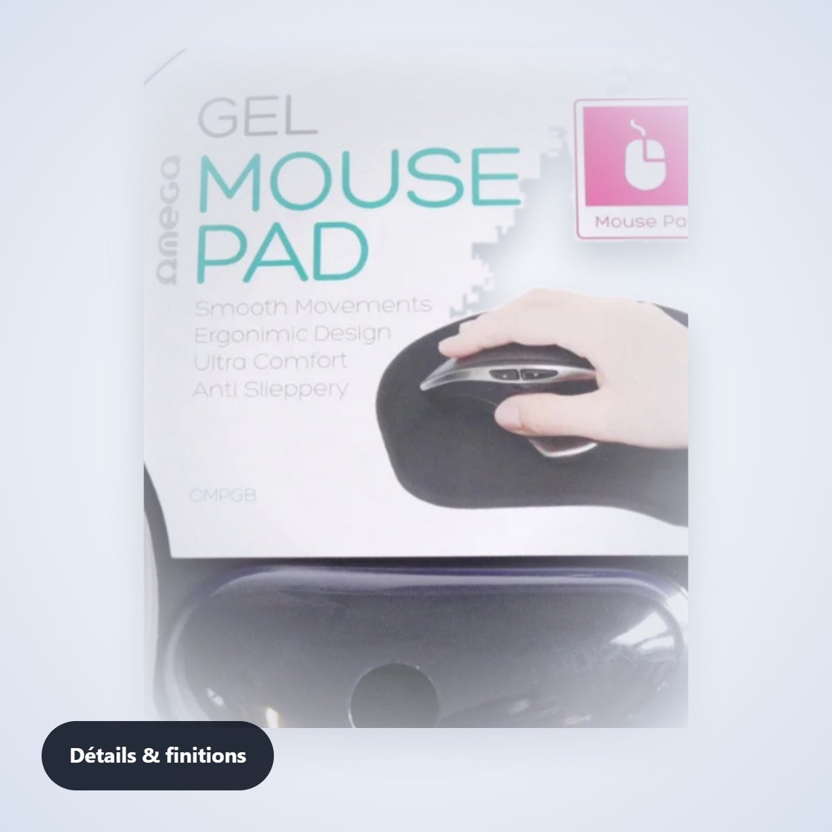 Tapis de souris avec repose-poignet en gel – détail