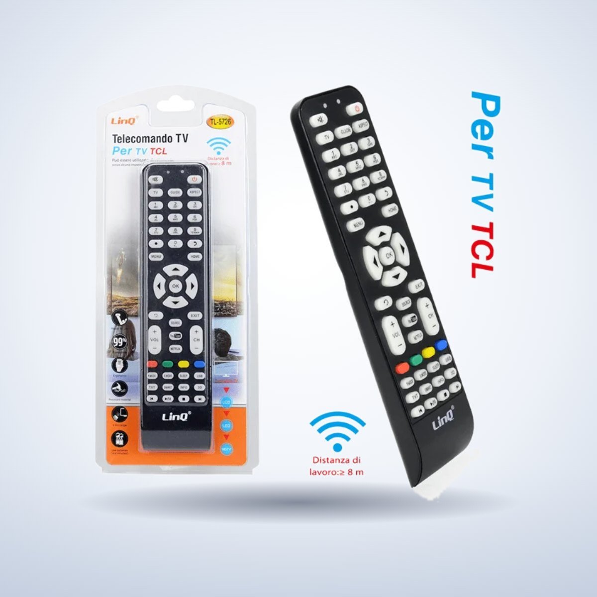 Télécommande compatible TV TCL – photo studio