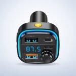 Transmetteur FM et chargeur voiture 3,1 A – photo studio